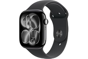 Apple Watch Series 11(GPSモデル)- 46mmジェットブラックアルミニウムケースとブラックスポーツバンド - S/M、睡眠時無呼吸、高血圧パターン、血中酸素、心電図、排卵推定、心拍数、服薬、マインドフルネス、ノイズ、睡眠スコア