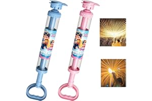 【2026新登場&回転花火水鉄砲】花火 ウォーターガン 花 改良拡張版 花火のような噴射 強力 簡単給水 軽量設計 滑り止めグリップ 大容量 花火みたいな水鉄砲 子供用 大人用 高圧引き出し式 超強力 360度散水 水遊び プール ビーチ お風呂 おもちゃ (2, ブルー＋ピンク)