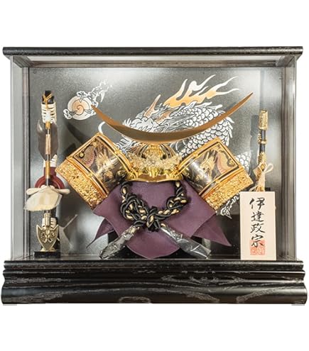 Amazon.co.jp: 京寿 五月人形 兜飾り ケース入り 木製弓太刀付