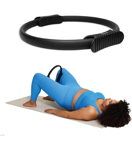 Gaiam Anneau de pilates 38,1 cm - Cercle de fitness léger et durable avec poignées rembourrées
