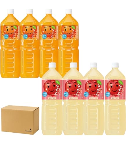 Amazon.co.jp: 【8本セット】なっちゃん オレンジ＆りんご 各1.5L×4本