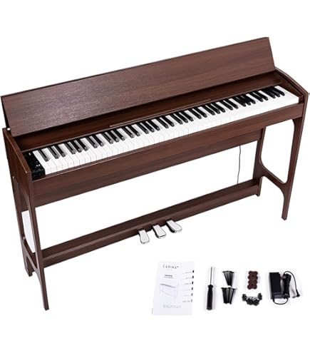 Amazon | KUMENG デジタルピアノ88キーセミウェイトキーボード、フル