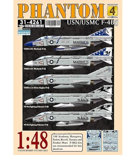 Amazon | DXMデカール 1/72 21-7155 USN/USMC F-4B/J/N ファントム