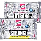 【Amazon.co.jp 限定】【まとめ買い】クイックルワイパー フロア用掃除道具 立体吸着ウエットシート ストロング ガンコな油汚れ対応 12枚×2個