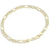 Jewelry Atelier Gold Filled Chain Bracelet Collection - 14K Solid Yellow Gold Filled Figaro Chain Bracelets for Women and Men
