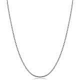 ARGENTO REALE 925スターリングシルバー ソリッドラウンドボックスリンクチェーンネックレス 925ロジウムネックレスチェーン 1.5mm - 3.5mm ボックスチェーン、ペンダントチェーン