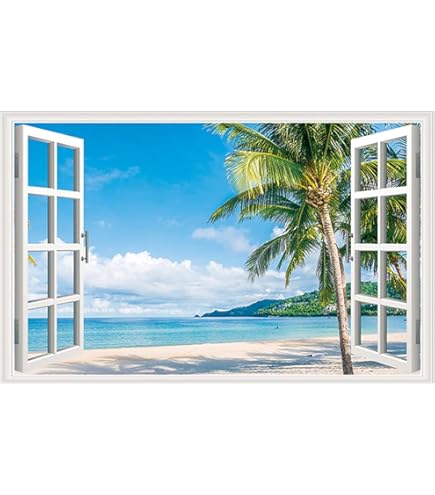 Amazon.co.jp: HOTIYOK ウォールステッカー 窓 道 風景 偽窓ステッカー