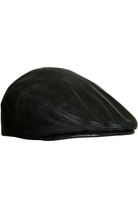 RICHTOER Men Newsboy Cap Leather Beret 