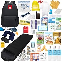 Amazon.co.jp: 防災リュック セット 1人用 47点 ブラック 黒 防災士