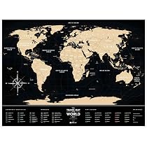 Amazon.co.jp: Travel Map World (Black) トラベルマップ ワールド