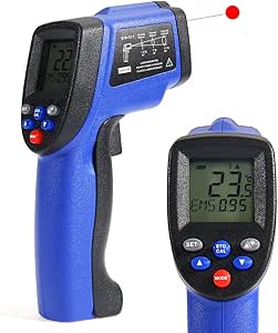 Amazon Co Jp Colemeter 非接触温度計 デシタル温度計 赤外線温度計 赤外線放射温度計 デシタル測定器 ブルー ブラック 50 700 ホーム キッチン