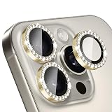 RanBluu カメラフィルム iPhone 16 Pro/iPhone 16 Pro Max 対応 レンズフィルム アイフォン 16 プロ/16 プロ マックス 用 キラキラ ラインストーン レンズカバー レンズプロテクター アルミ合金 & 9H強化ガラス製 独立型 露出オーバー防止 高透過率 剝落防止 キズ防止 カメラフィルム iphone 16 pro/16 pro max 用 グレー