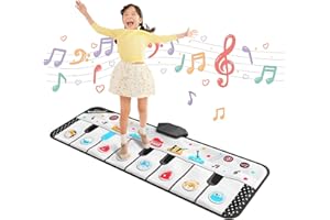 EagleStone おもちゃ ピアノマット 子供 折り畳み 8鍵盤 8種類動物音 5種類楽器音 音楽マット ミュージックマット 音量調整可能 ピアノ 防水素材 滑り止め 誕生日 クリスマス プレゼント 新年 ハロウィン ギフト 子供 女の子 男の子