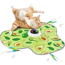 Auto/Remote Control Interactive Cat Toy - Mouse Hunting Treadmill With DIY Feather, Sky Blue