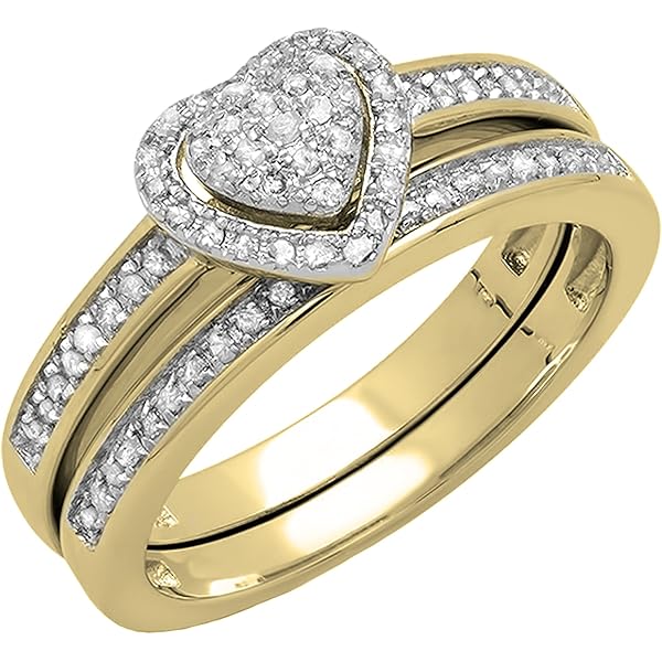 Amazon | 10 Kホワイトゴールドラウンドホワイトダイヤモンド0.33