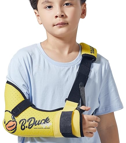 Kids Arm Sling With Dinosaur Print - Adjustable Fracture Support For Boys (Small)