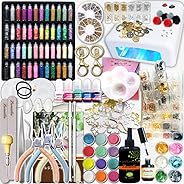 【リュミエラ】UVレジン スターターキット 【豪華177種類600点】 UVライト レジン液 カラーパウダーなど レジン初心者ガイドブック付き！