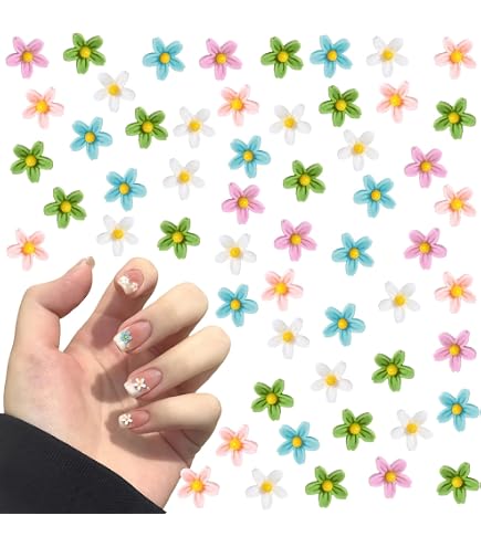 Amazon | ネイルパーツ 花 3d 立体 お花 ブリオン 半円パール フラワー