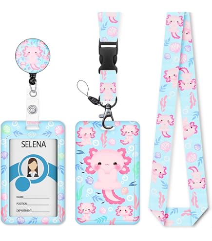Buy Axolotl ID Badge Holder Cute Lanyards Keychain Lanyard Lanyards For - View #7