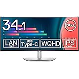 Dell U3421WE 34.14インチ 曲面 USB-Cハブモニター (3年間無輝点交換保証/WQHD/IPS非光沢・1900R曲面/USB-C・DPx2・HDMIx2/高さ・傾き調整/DCI-P3 95%/LANポート(RJ45)/ドック機能搭