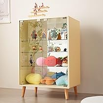 【ベージュ】4段 コレクションケース コレクションシェルフ 高さ調節可能 ベージュ】4段 コレクションケース コレクションシェルフ 高さ