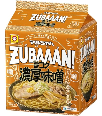 Amazon.co.jp: マルちゃん ZUBAAAN! 博多豚骨ラーメン 3食パック (121g