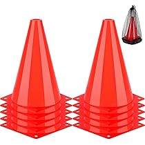 Amazon | BiAnYC 10本セット 18cm マーカーコーン 赤,カラー