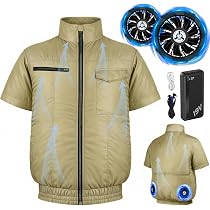 Amazon.co.jp: [Sumeriy] 空調作業服 半袖 【2026暴風ファン DC19V超高