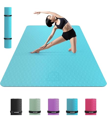 Amazon | HAPBEAR ヨガマット 特大 183x91cm 厚さ6mm TPE製 ツーカラー