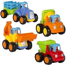 Amazon Uiiq ミニカー 工事カー おもちゃ 作業車 建設車両 4種類セット ダンプカー ショベルカー ブルドーザー トラクター ミキサー車 工事現場 砂場 子供向け はたらく車 建設車両 おもちゃ