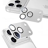 NIMASO カメラフィルム iPhone 17 Pro 用 カメラ保護 レンズカバー 9H硬度 全面保護 黒縁あり 露出オーバー防止 強化ガラス 指紋防止 高透過 防塵 貼り付け簡単 いPhone 17 Pro 専用 カメラ保護フィルム 2枚入り シルバー DCM25J1969