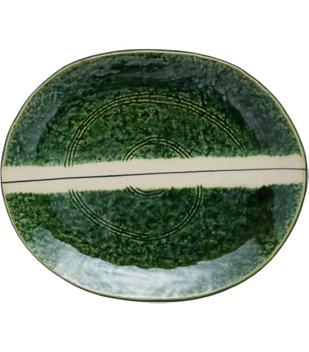 織部　皿 黒織部/かすみ小花楕円取り皿 | KASEN POTTERY