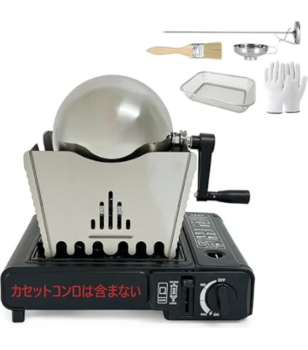 コーヒー焙煎機　手動式　直火式　分解可能 Amazon｜半直火豆焙煎機手回しコーヒー焙煎豆手網焙煎ホームコーヒー生