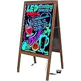 LED A型看板 両面 光る看板 屋外 ウェルカムボード ライティングボード 電飾看板 カフェ バー サロン 飲食店 店頭 LEDボード 蛍光ボード 立て看板 メニュースタンド LED看板 手書き メッセージボード