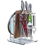 HULISEN まな板・包丁・鍋フタスタンド 18/8ステンレス錆なし キッチンツールスタンド 小物収納 多機能 安定 キッチン収納