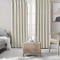 Hansleep カーテン 1級遮光 4枚組 セット ベージュ 幅100cm丈178cm UVカット 断熱 防寒 防音 省エネ 厚手 無地 おしゃれ 洗える 寝室 リビング用 (ドレープカーテン2枚・レースカーテン2枚)