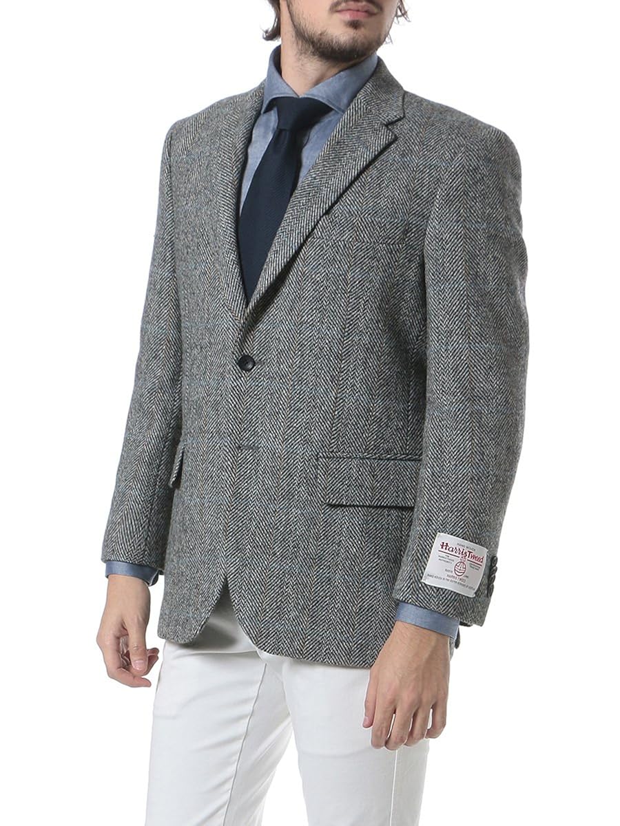 紳士風カジュアルスタイルを楽しむヘリンボーンジャケットの着こなし