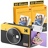 コダック KODAK Mini Shot 2 Retro 4PASS 2-in-1インスタントカメラ＆フォトプリンター(5,3x8,6cm)＋68枚バンドル,イエロー