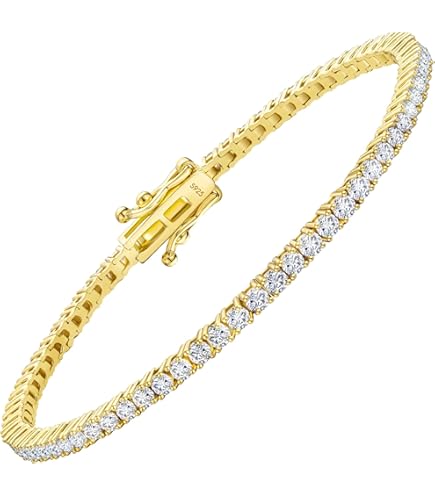 ゴールドメッキ モアサナイトブレスレット Amazon.co.jp: 18k ゴールド メッキ モアッサナイト テニス