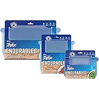 Ziploc Endurables Small, Medium, and Large Pouch, Reusable Silicone Bags and Food Storage Meal Prep Containers for Freezer, O