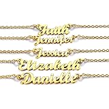 PROSTEEL Stainless Steel Name Necklace for Women Girls, Personalise English Pendant Necklaces, Chain 16"-18" Adjustable, Come