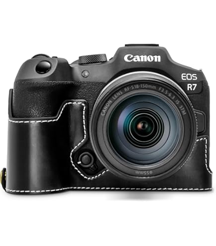 本革 新品 Canon キャノン EOS R7用 本革カメラケース ブラック Canon