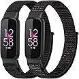 交換用バンド対応 Fitbit Luxe/Fitbit Luxe Special Editionバンド 軽量 柔らかい 強通気性ナイロン製ベルト多色選択 調整可能 男女兼用