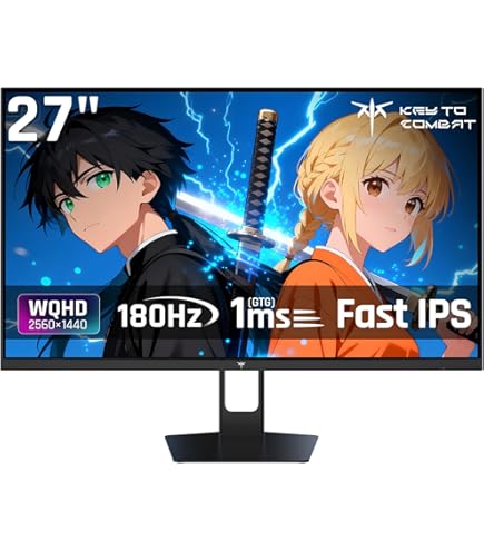 Amazon.co.jp: KTC 27 Inch QHD Gaming Monitor, 180Hz 1ms GTG