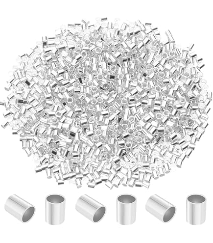 Silver Plated Crimp Tubes Größe #2 – 1,5 G Packung (ca. 83 Stück)