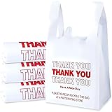 Copeflap 手提げ袋 ビニール袋 レジ袋 thank you 袋 マチ付き 乳白色 56×32cm (200)