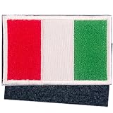 イタリア国旗 ワッペン 刺繍入り アップリケ 8cm×5cm サバゲー ミリタリー マジックテープ ベルクロ NYANDELMO ND-0172-R02-IT