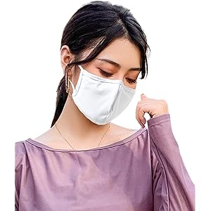 [エンジェルルナ] マスク 水着素材 水着生地 洗えるマスク 水着マスク 布 洗える mask ますく 5枚入り ホワイト 日本 約37cm13cm (FREE サイズ)