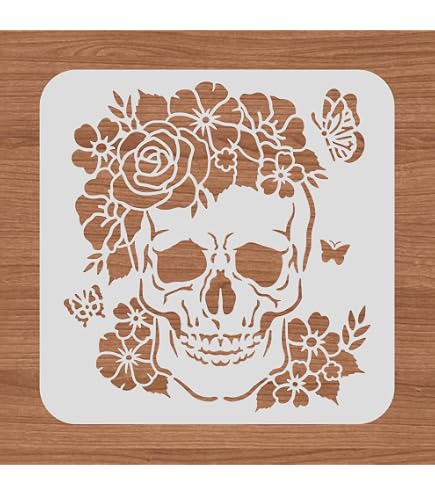 Plastic Skulls FINGERINSPIRE 4 Pcs Beauty African Tribal Girl Painting Stencils 11.7x8.3 Inch Young Girl Face Silhouette Stencil Reusable PET Hollow Out Craft Template For Painting On Wall Wood Furniture Ant Out