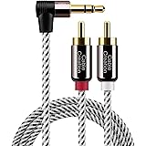 3.5mm to RCA,Cablecreation RCA to 3.5MM Auxジャックステレオオーディオ変換ケーブルY分配ケーブル 3.5mm to 2RCAステレオオーディオ変換ケーブル スマホン/MP3/スピーカー/タブレット/ホームシア